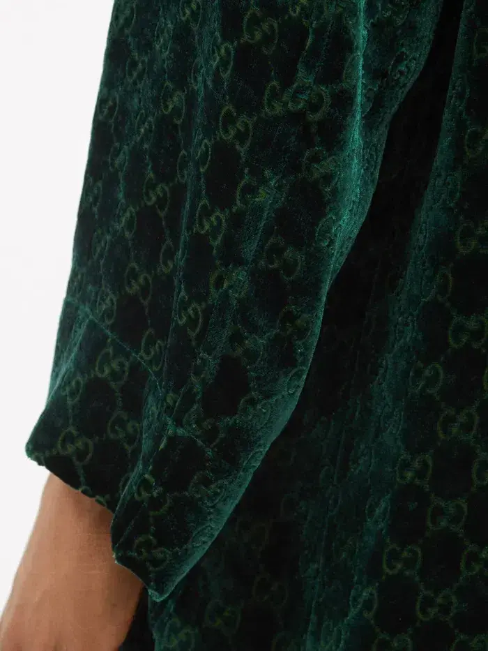 Gucci Velvet GG Monogram Set Shirt and Pants Size 6/XXS - Image 4