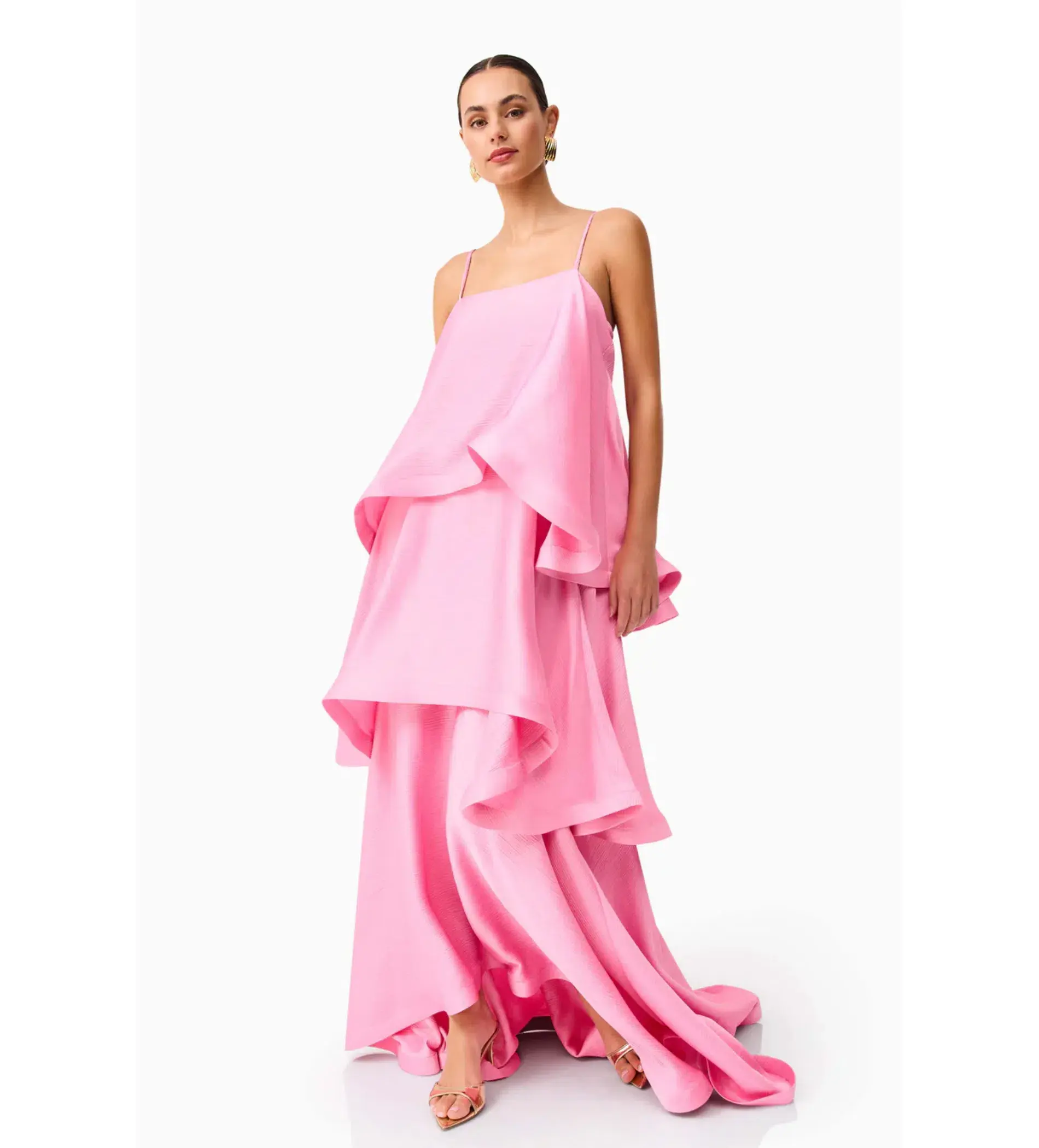 Elliat Tilly Tiered Maxi Dress in Pink Size XS/AU 6 - Image 2