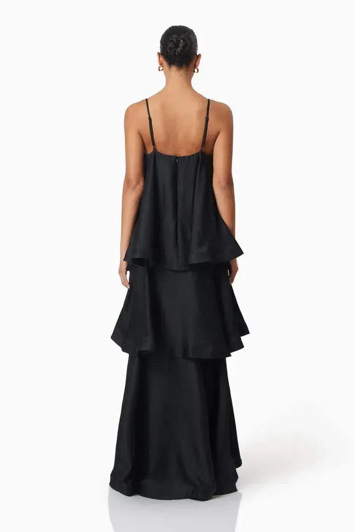 Elliat Tilly 5 Tiered Maxi Dress in Black Size XS / AU 6 - Image 4