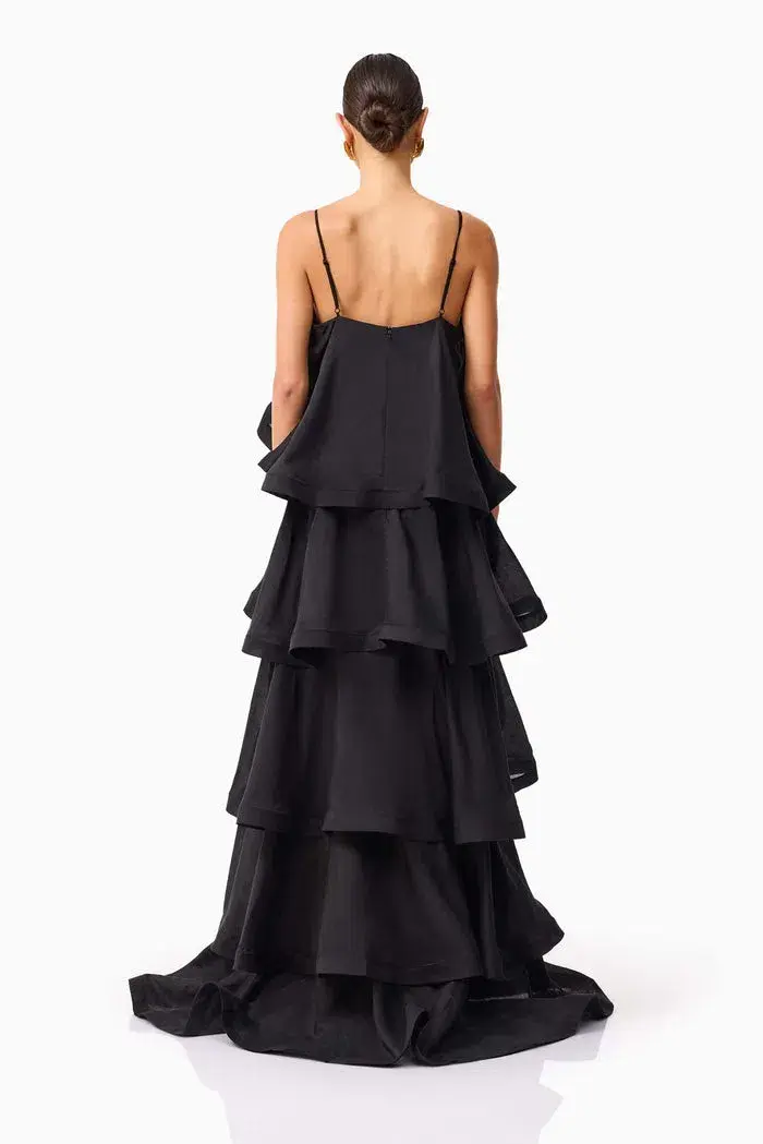 Elliat Tilly 5 Tiered Maxi Dress in Black Size XS / AU 6 for rent on The Volte - main image