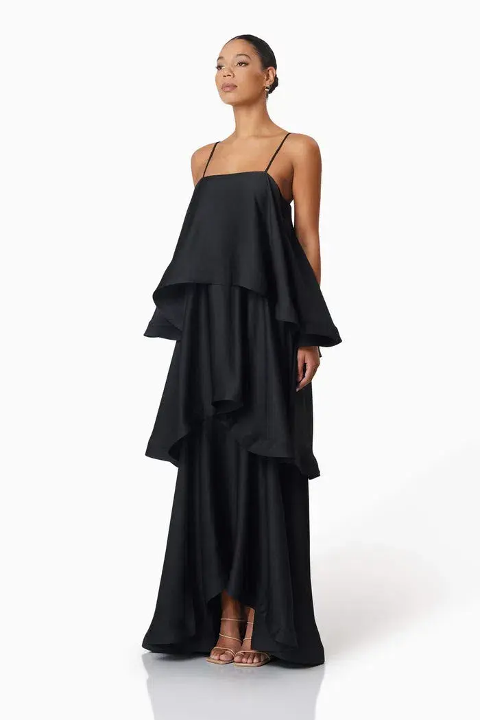 Elliat Tilly 5 Tiered Maxi Dress in Black Size XS / AU 6 - Image 3