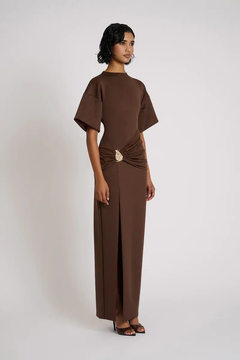 Eliya The Label Aldo Maxi Dress Chocolate Size S/AU 8 - Image 2