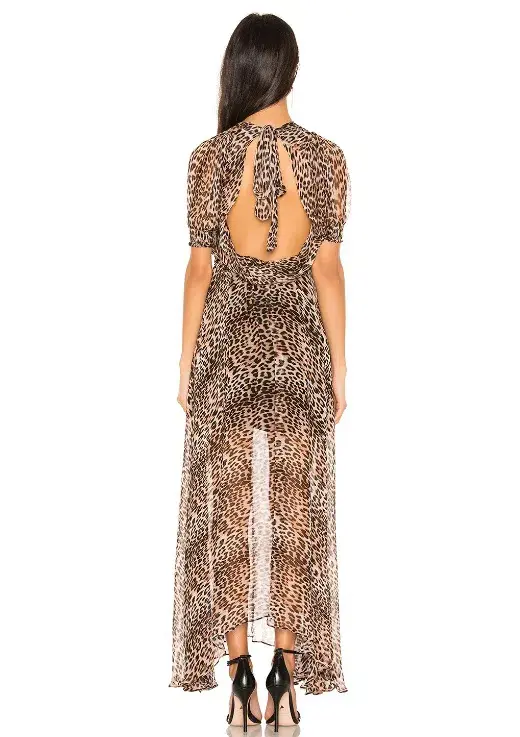 Bec & Bridge Kitty Kat Midi Dress Leopard Print Size 12 - Image 4