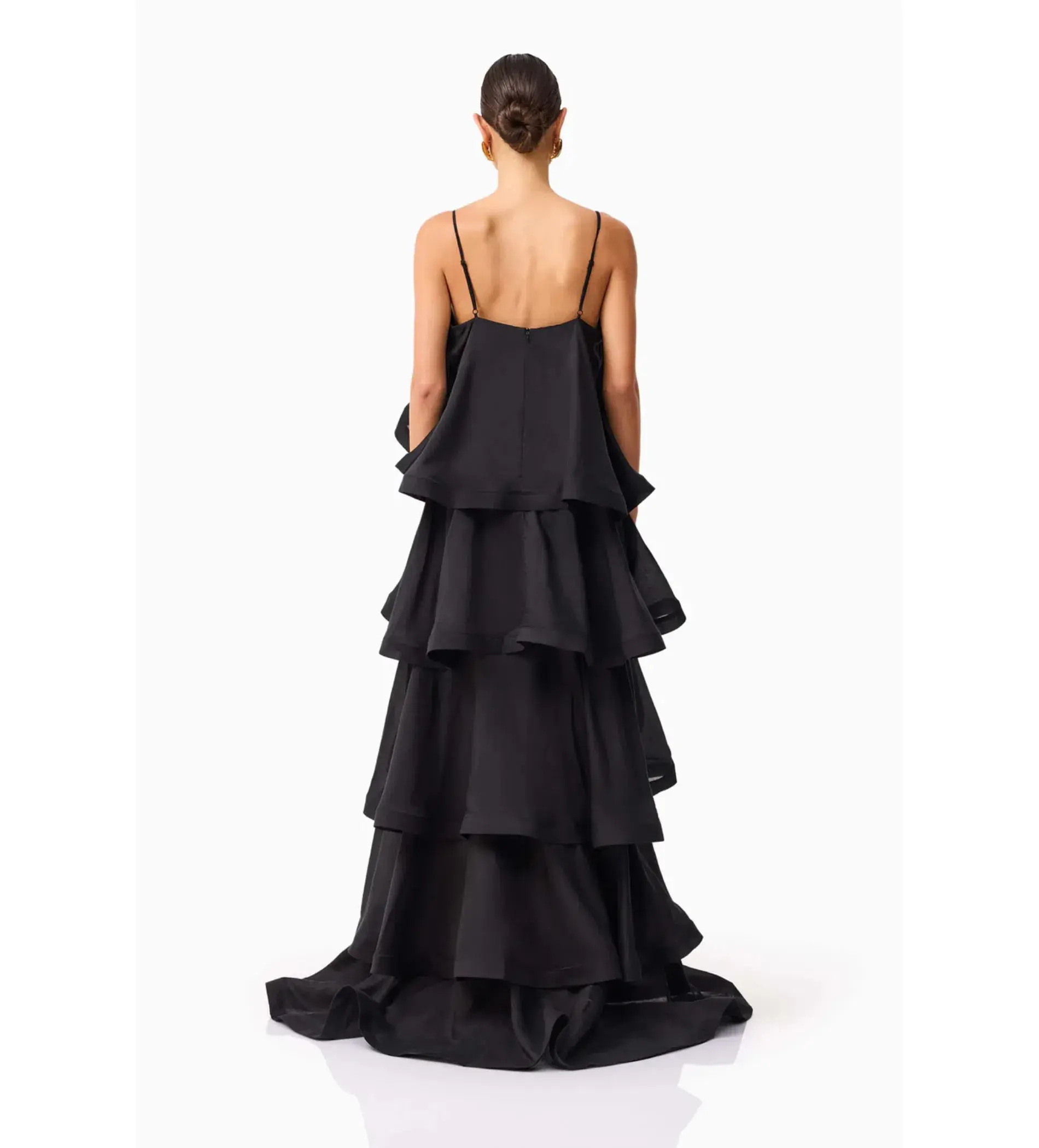 Elliat Tilly 5 Tiered Maxi Dress in Black Size L/AU 12 - Image 3