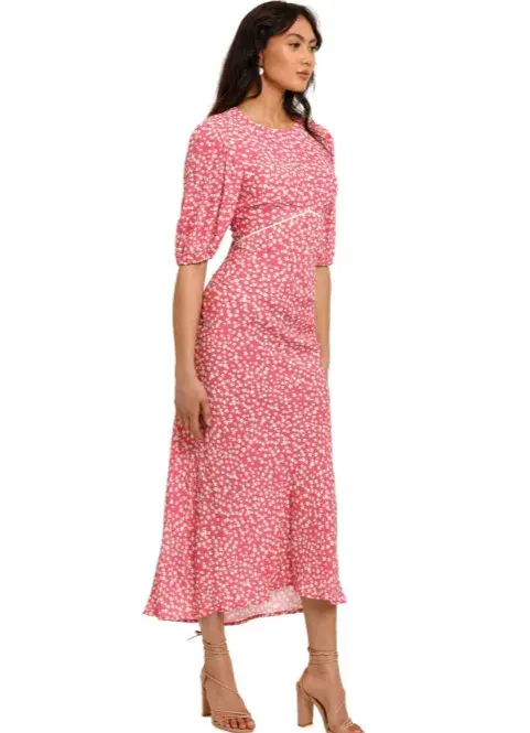 Rixo London Delilah Puff Sleeve Midi Dress Size M/AU12 - Image 3
