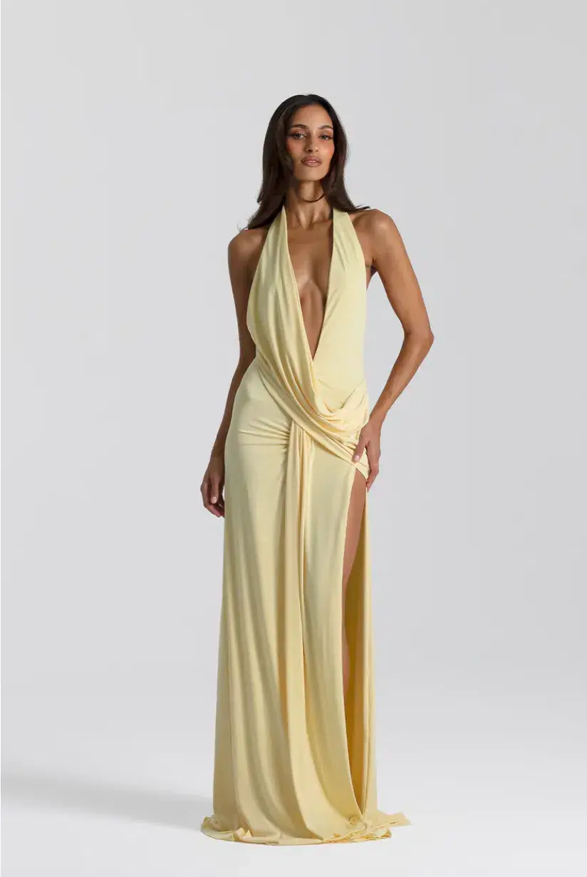 Natalie Rolt Winona Gown  Yellow Lemon Size 8 - Image 1