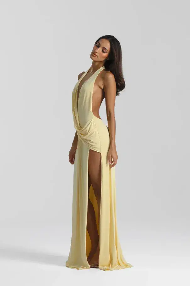 Natalie Rolt Winona Gown  Yellow Lemon Size 8 - Image 2