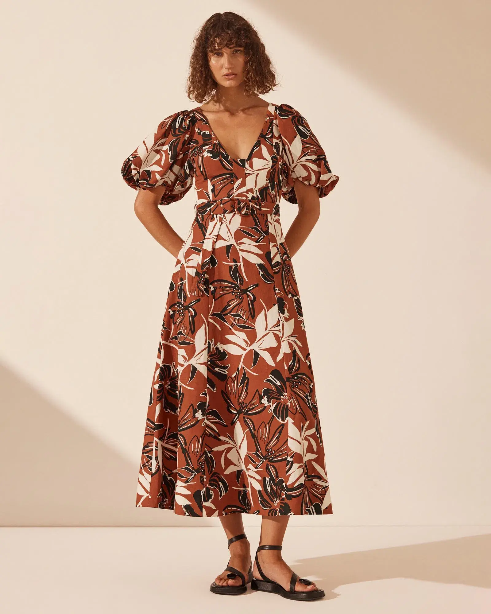Shona Joy Emma Short Sleeve Panelled Midi Dress 14 - Image 1