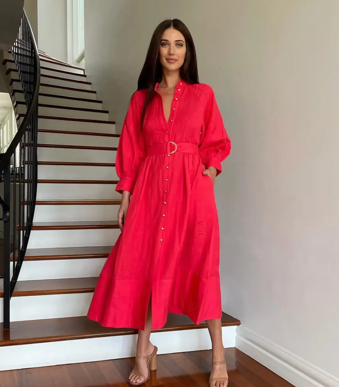 Sheike Piper Midi Dress Watermelon Size 12 for rent on The Volte - main image