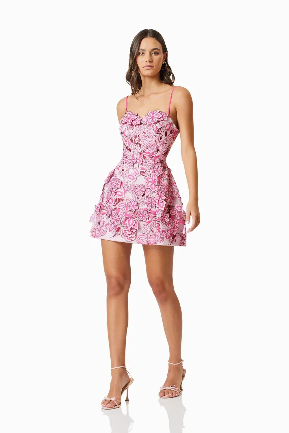 Elliatt Roseate 3D Floral Mini Dress in Pink 12 - Image 3