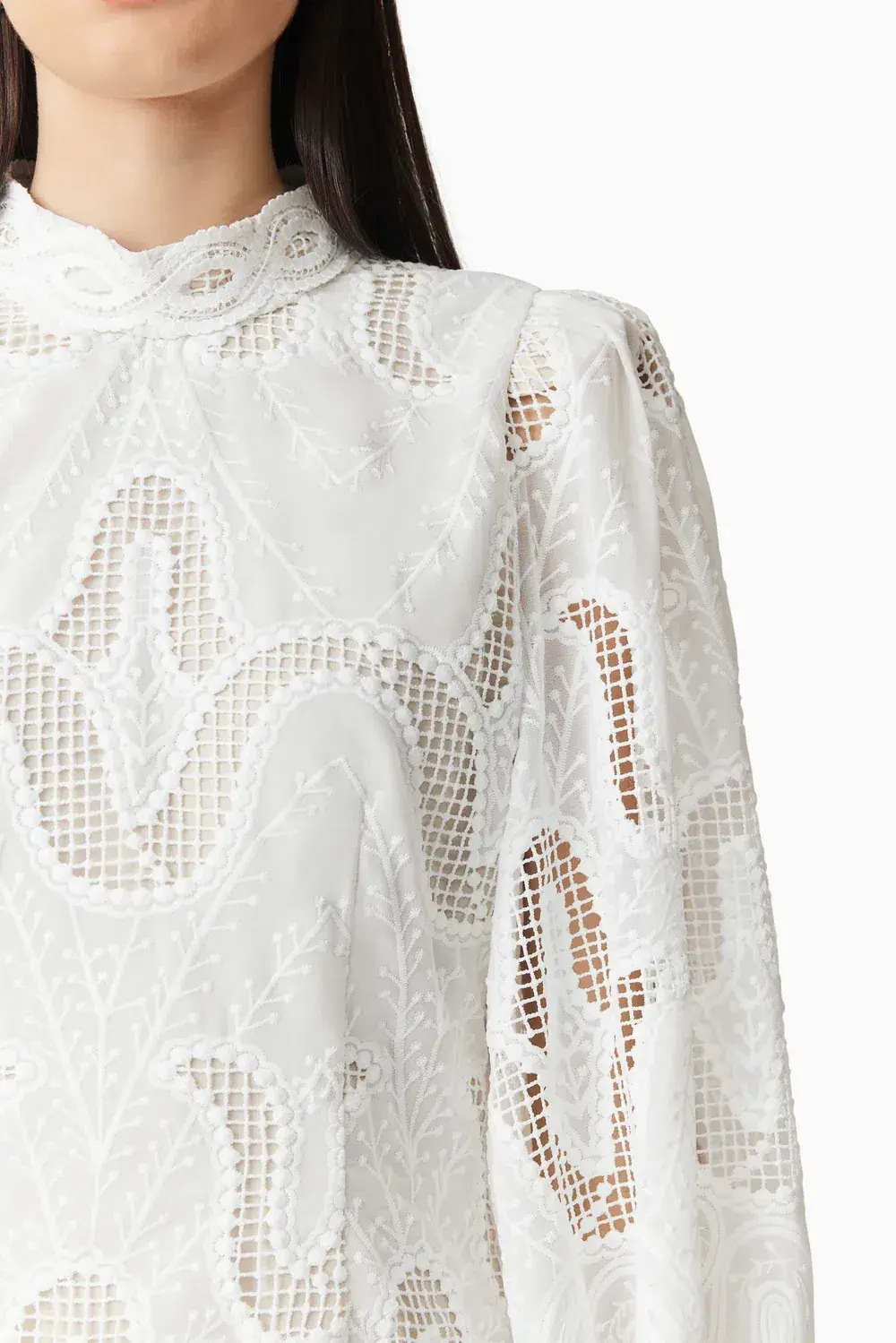 Elliatt Eliza Long Sleeve Mini Dress White Size 14 - Image 4
