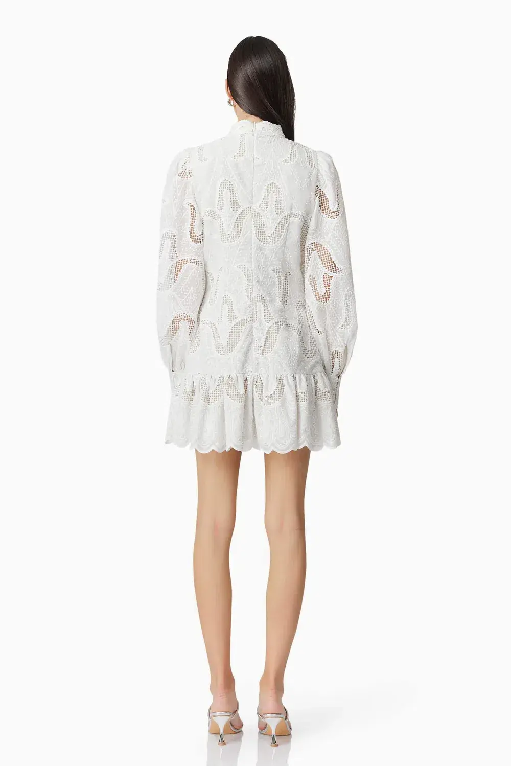 Elliatt Eliza Long Sleeve Mini Dress White Size 14 for rent on The Volte - main image