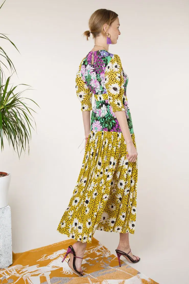 Rixo London Leopard Daisy Retro Dress Print Size 6 - Image 3