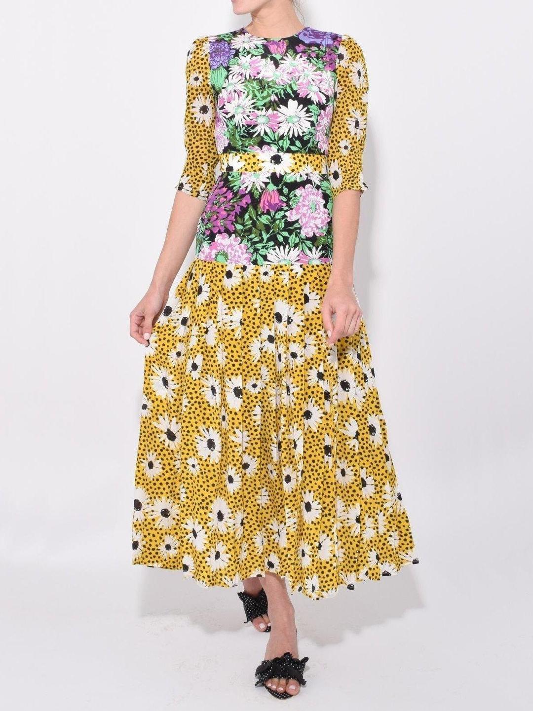 Rixo London Leopard Daisy Retro Dress Print Size 6 for rent on The Volte - main image