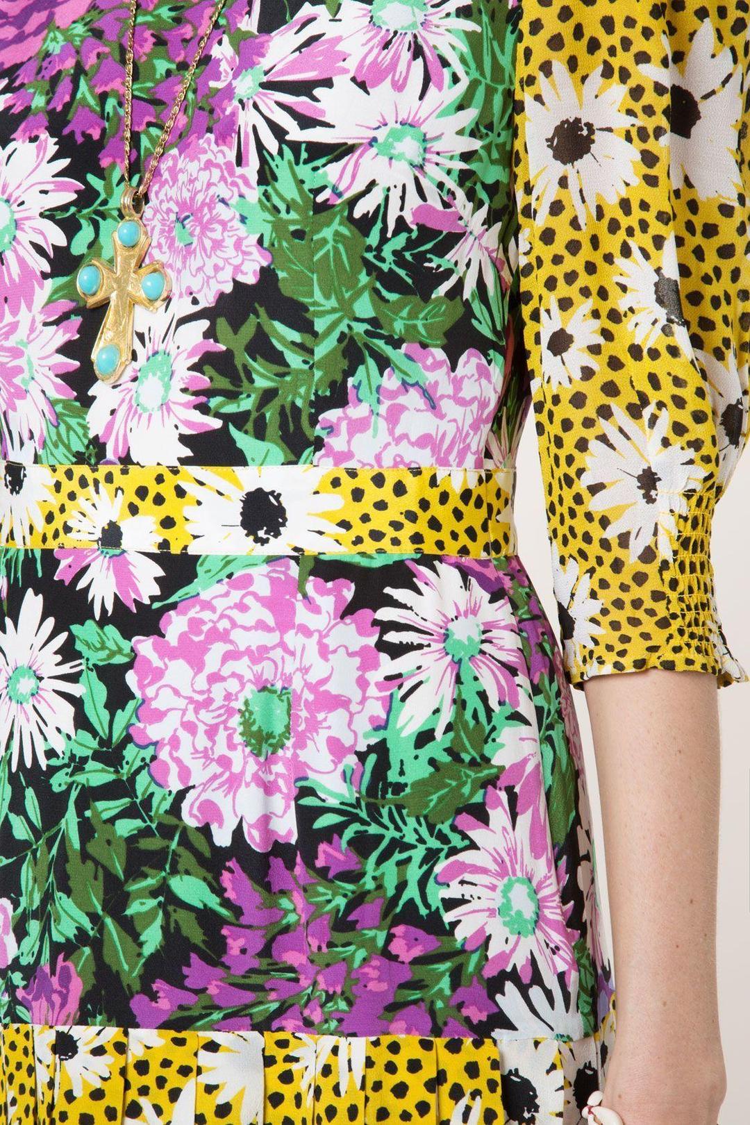 Rixo London Leopard Daisy Retro Dress Print Size 6 for rent on The Volte - main image