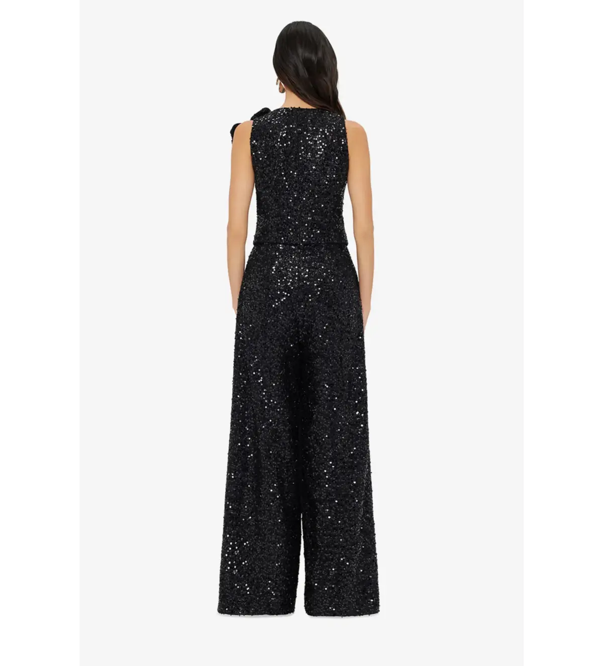Leo Lin Anna-May Onyx Sequin Pants & Vest Set Onyx Size 10 - Image 5