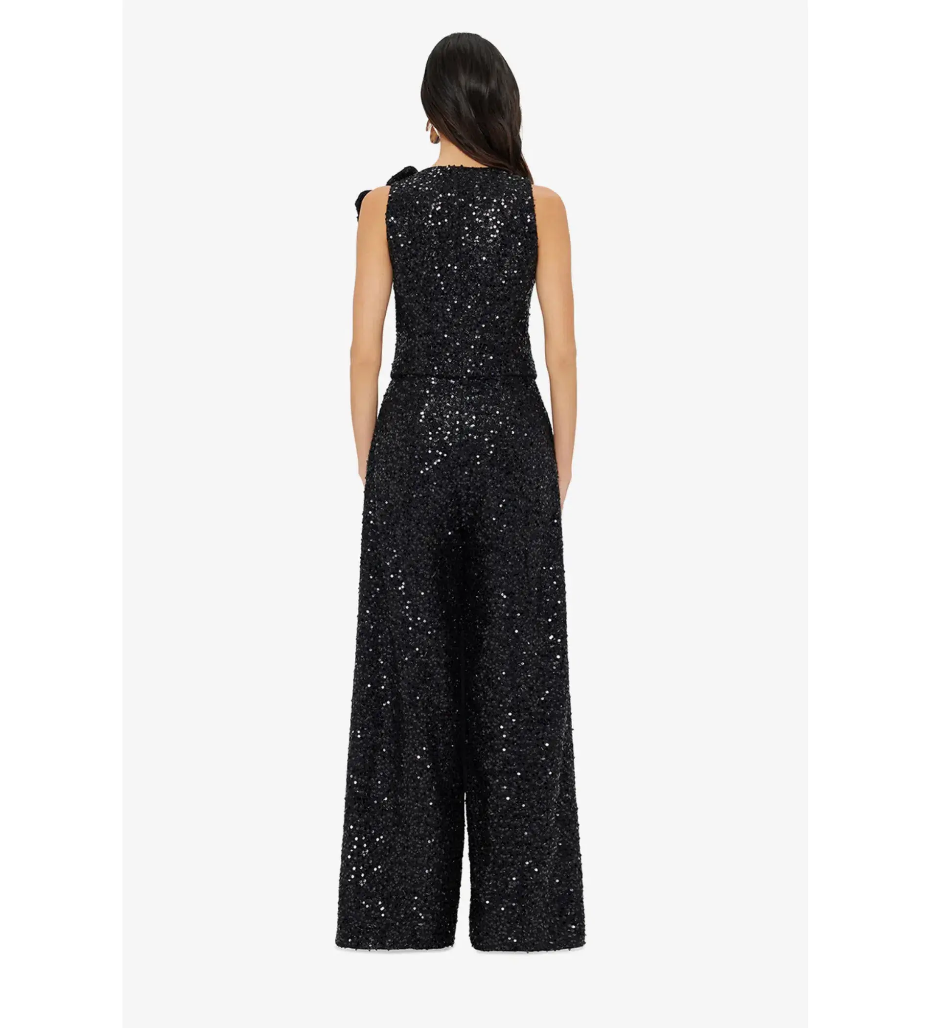 Leo Lin Anna-May Onyx Sequin Pants & Vest Set Onyx Size 10 - Image 5