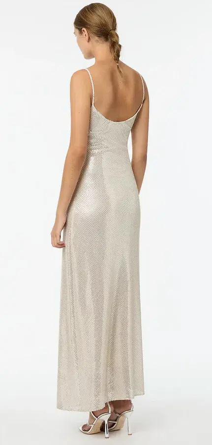 Manning Cartell High Voltage Slip Dress Nude Silver Size 4 - Image 3