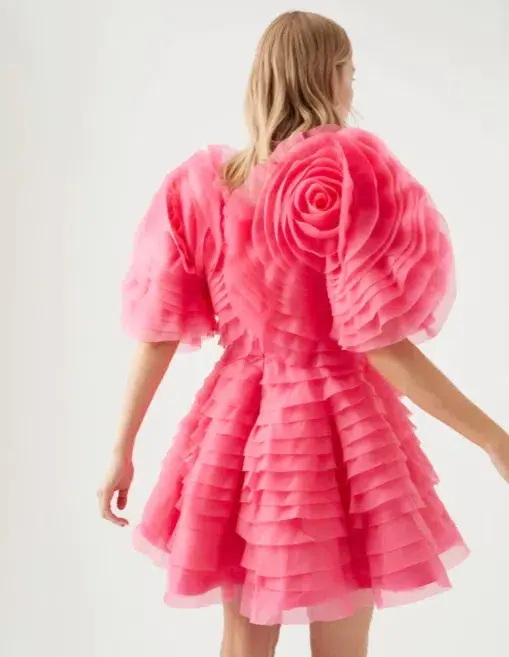Aje Amour Ruffle Mini Dress Pink Size 10 - Image 3