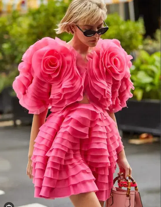 Aje Amour Ruffle Mini Dress Pink Size 10 - Image 5