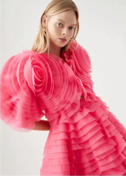 Aje Amour Ruffle Mini Dress Pink Size 10 - Image 4