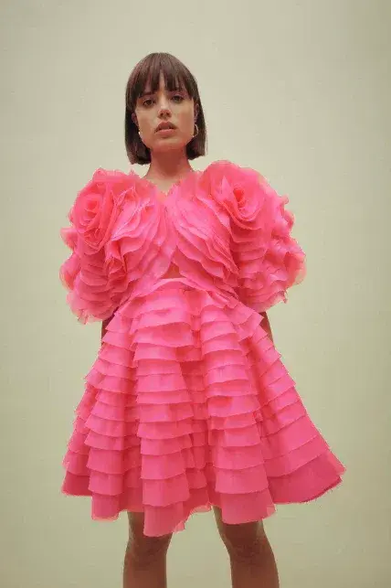 Aje Amour Ruffle Mini Dress Pink Size 10 - Image 1