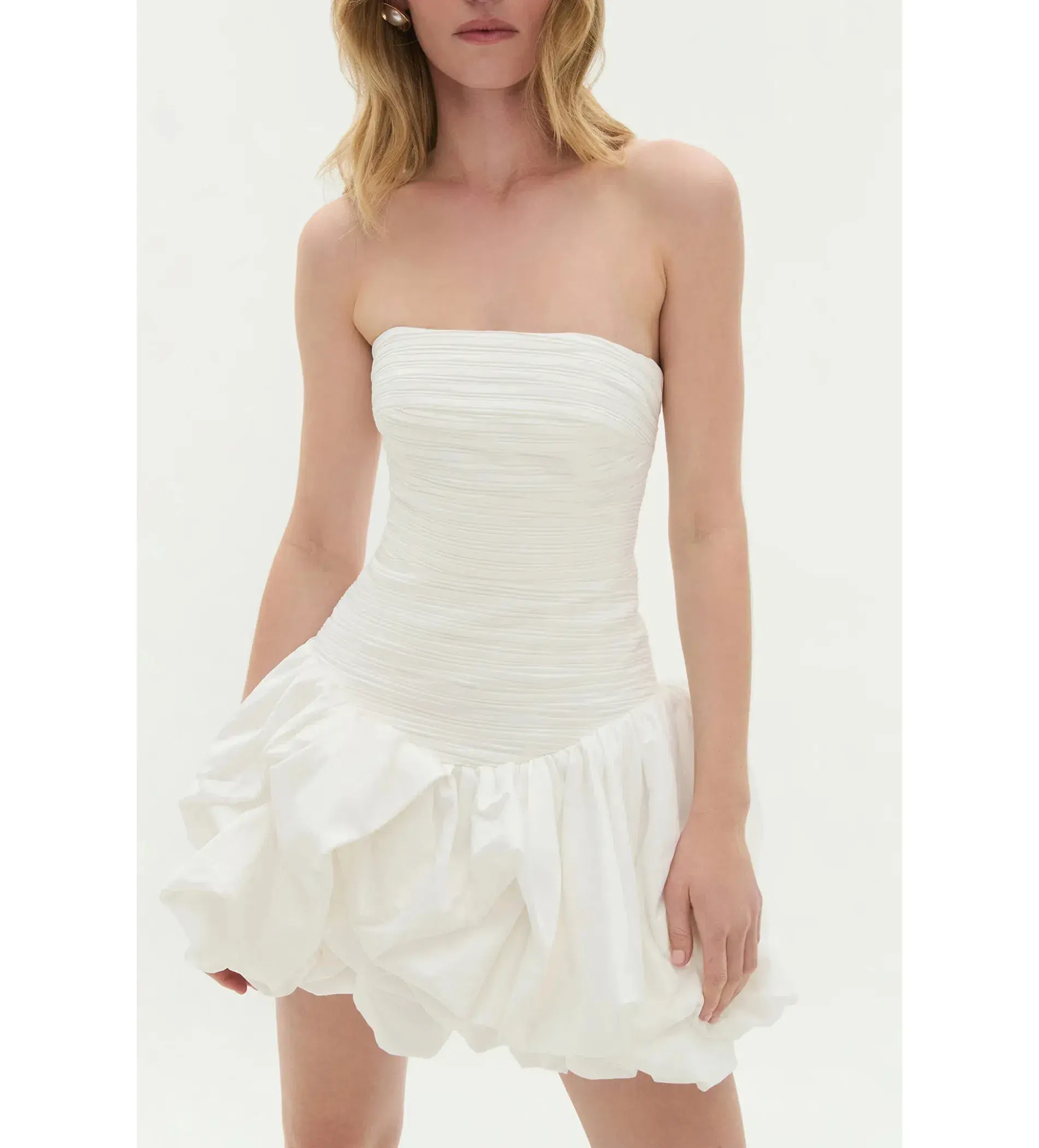 Aje Violette Bubble Hem Mini Dress Ivory Size 10 - Image 2