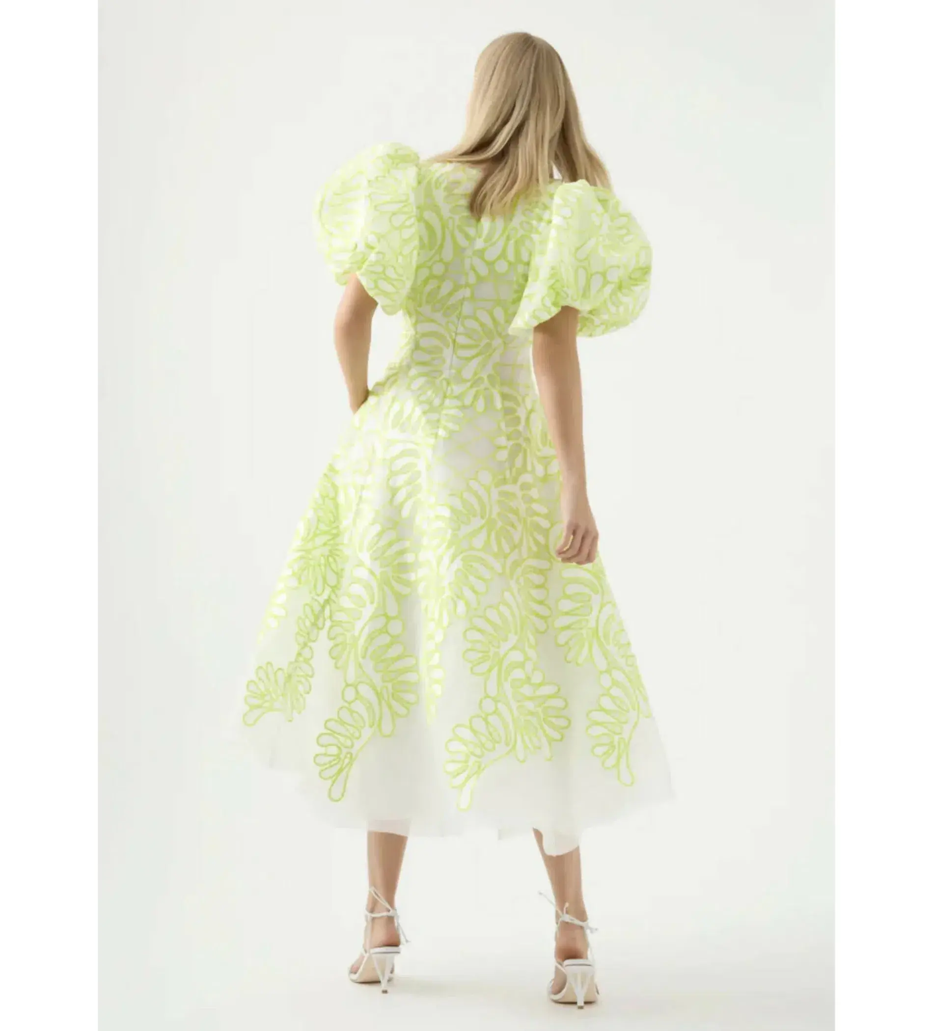 Aje Botanical Applique Midi Dress Print Size 8 - Image 3