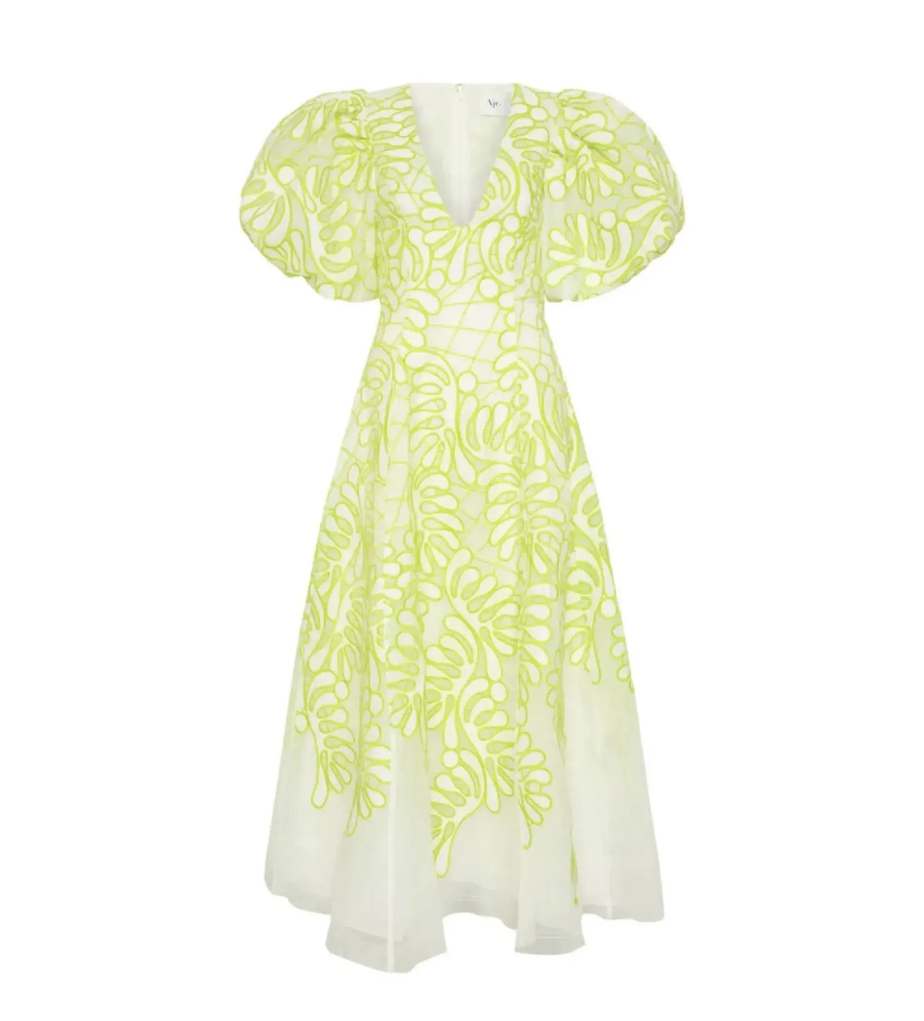 Aje Botanical Applique Midi Dress Print Size 8 - Image 4