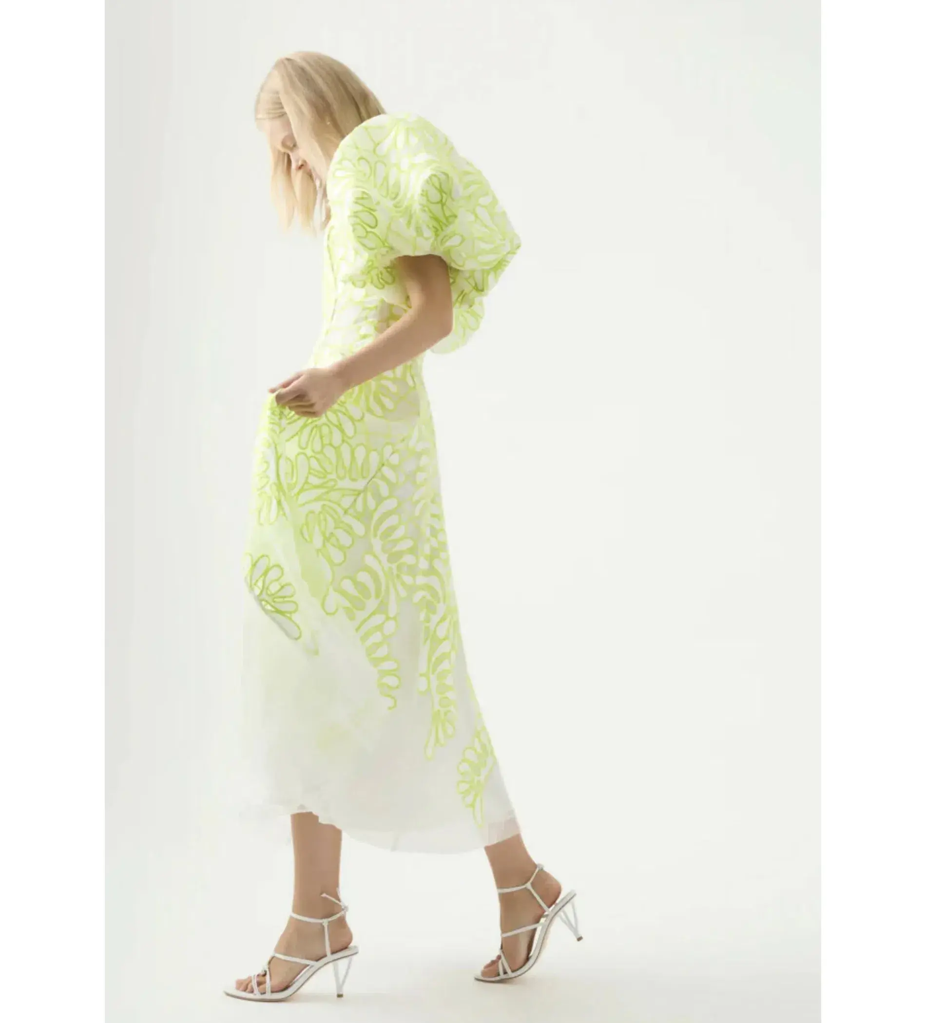 Aje Botanical Applique Midi Dress Print Size 8 - Image 2