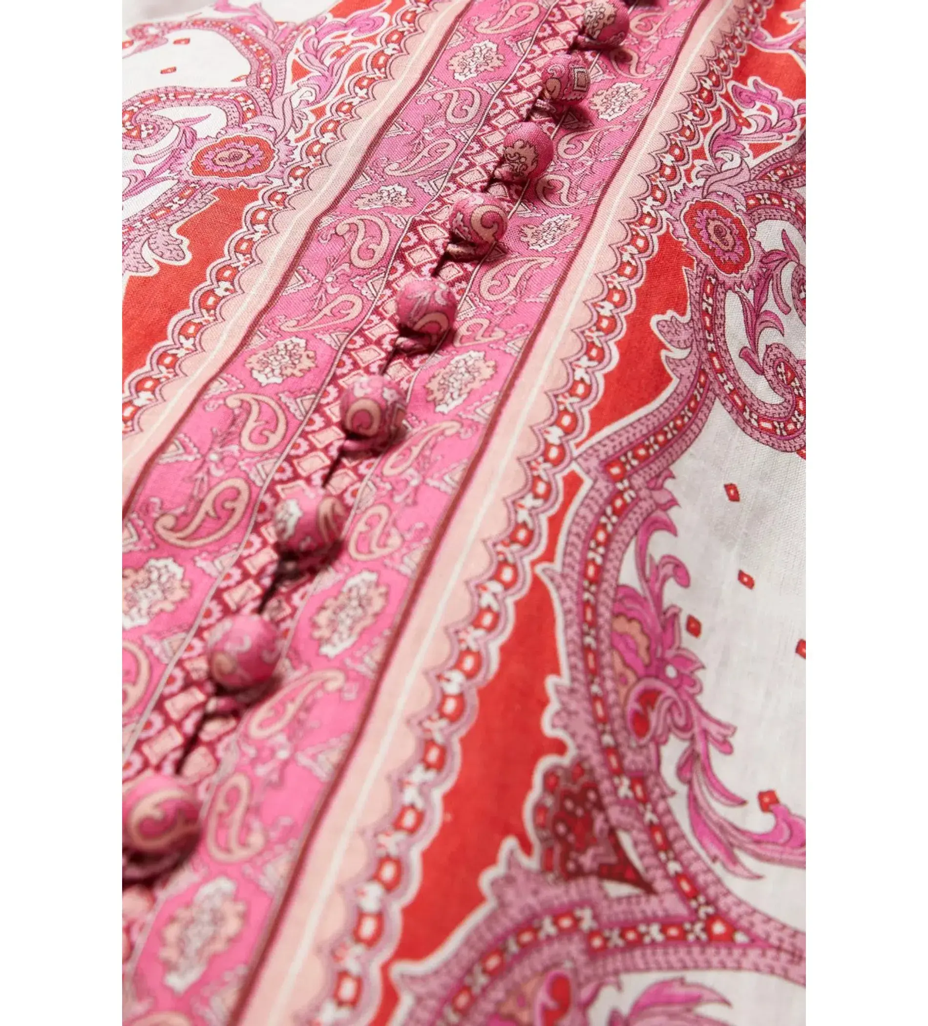 Zimmermann Bells Paisley Long Midi Dress Red Paisley Size 0 AU 8 - Image 8