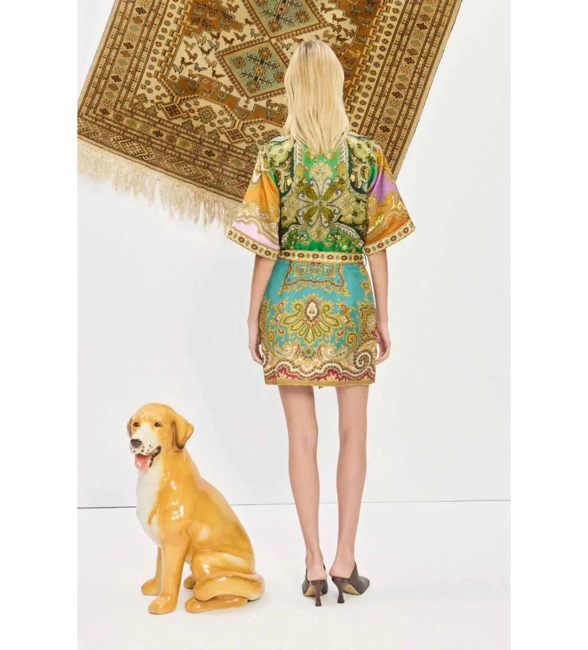 Alemais Clemenza Spliced Mini Dress Multi Print Size AU 12 - Image 3