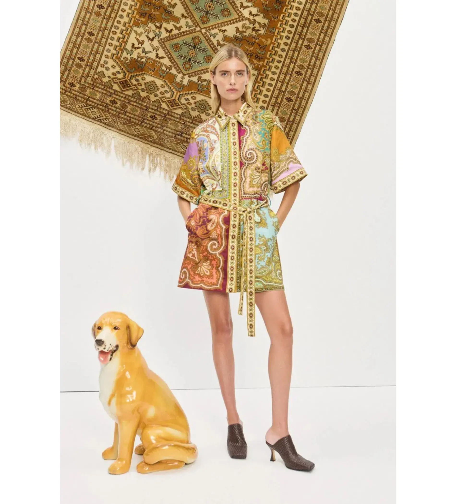 Alemais Clemenza Spliced Mini Dress Multi Print Size AU 12 - Image 1