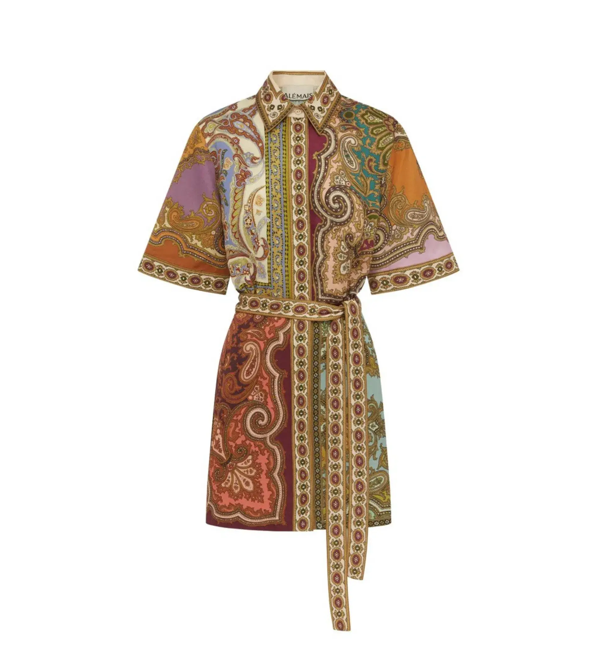 Alemais Clemenza Spliced Mini Dress Multi Print Size AU 12 - Image 6