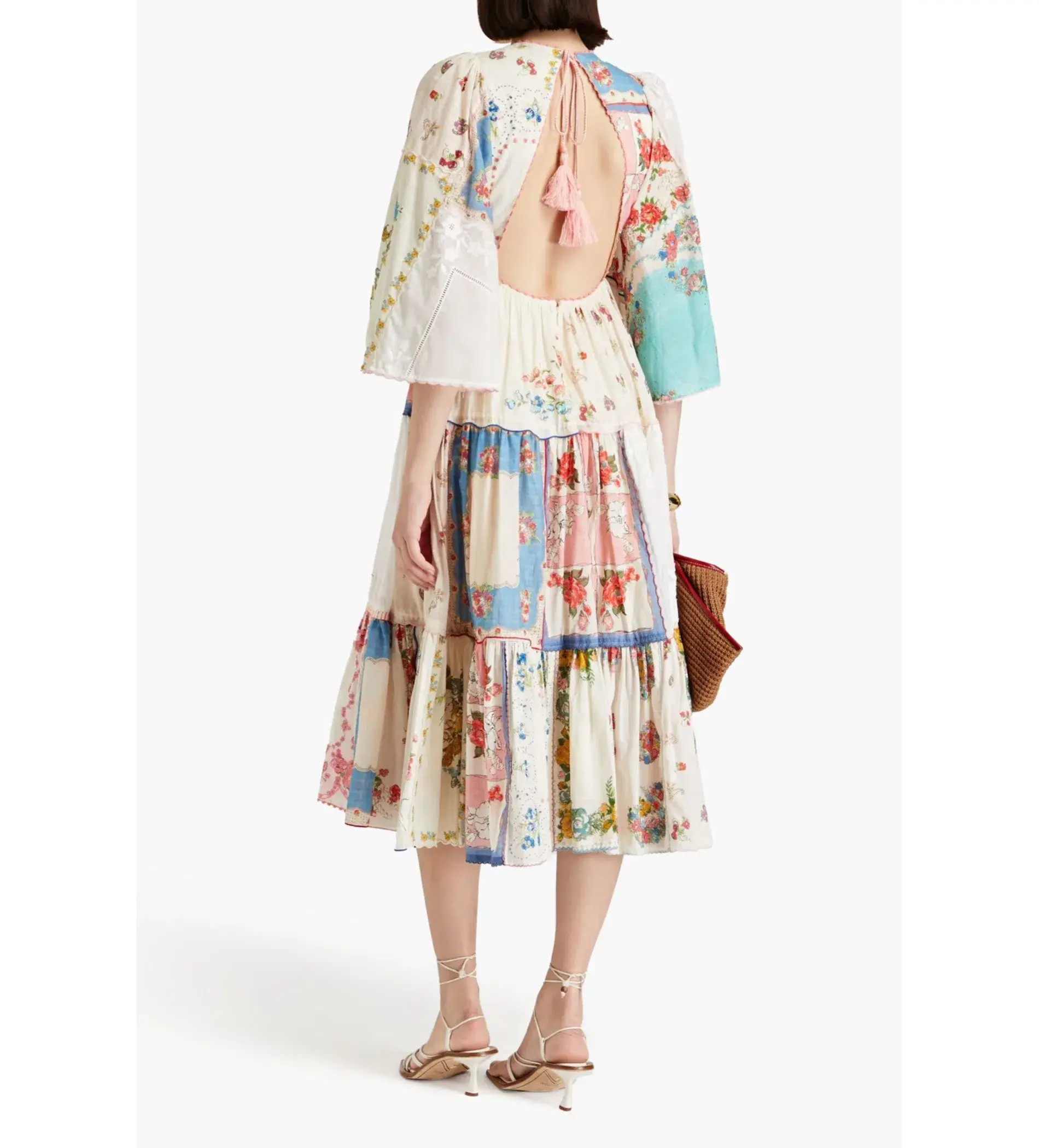 Zimmermann Clover Patched Midi Dress Multi Floral Size 1 AU 10 - Image 5