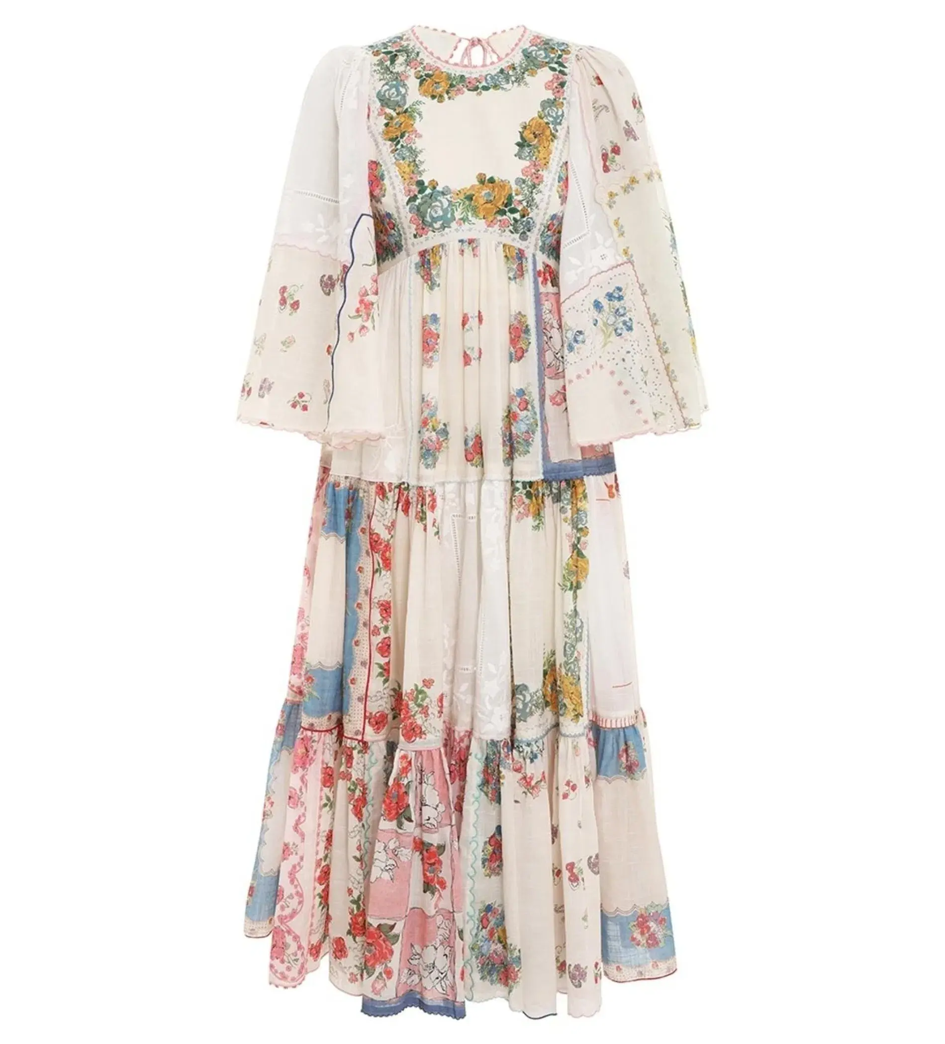 Zimmermann Clover Patched Midi Dress Multi Floral Size 1 AU 10 - Image 7