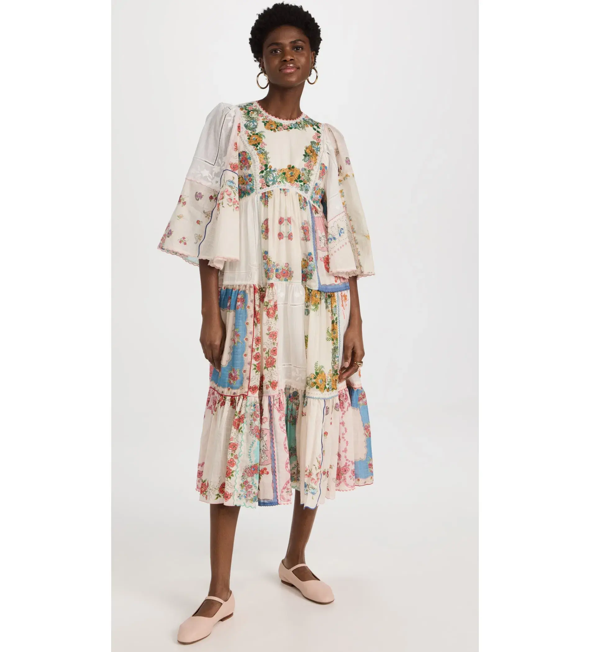 Zimmermann Clover Patched Midi Dress Multi Floral Size 1 AU 10 - Image 1