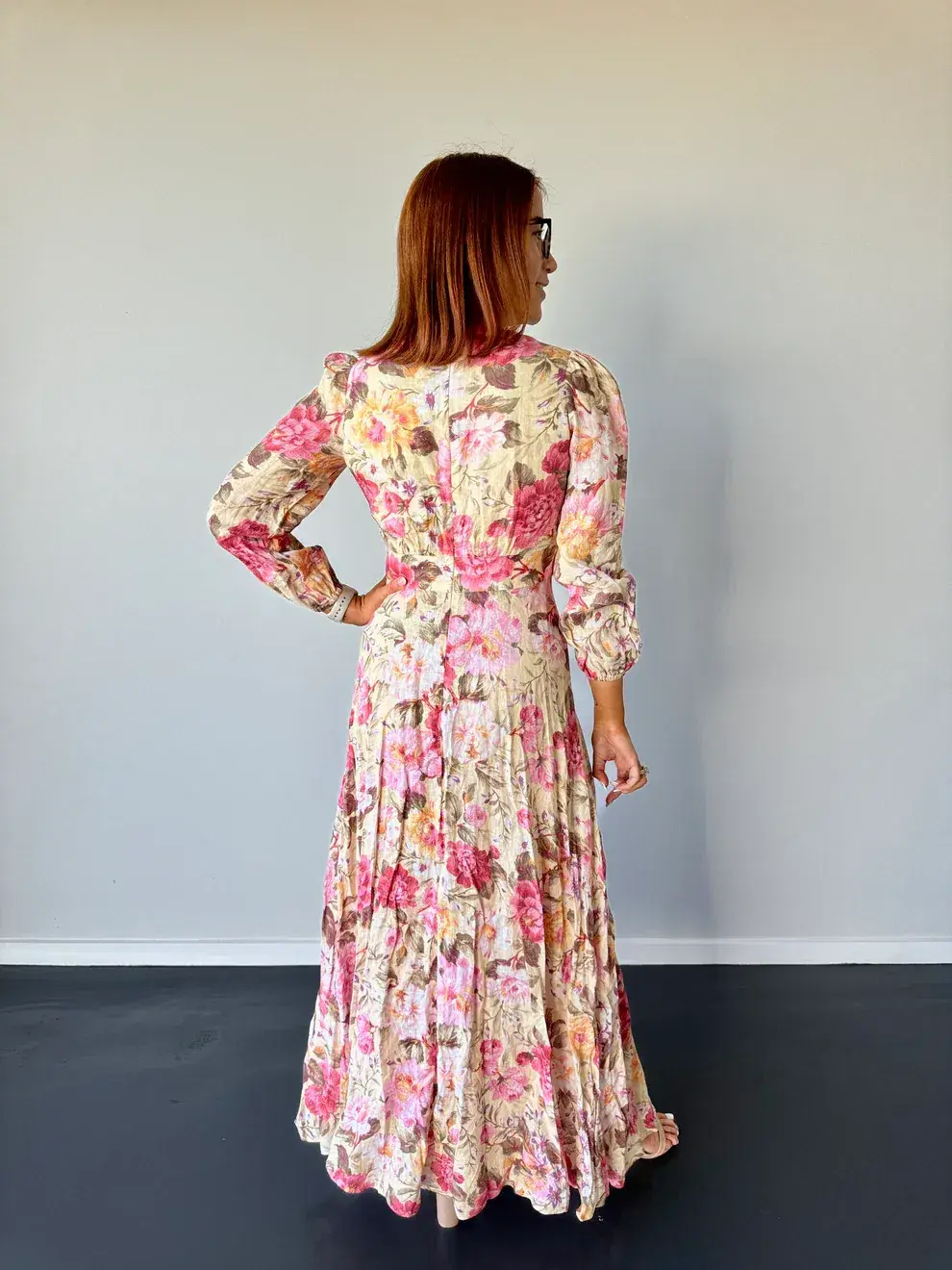 Zimmermann Honour Plunge Long Dress Multi Floral Size 1 / AU 10 - Image 2
