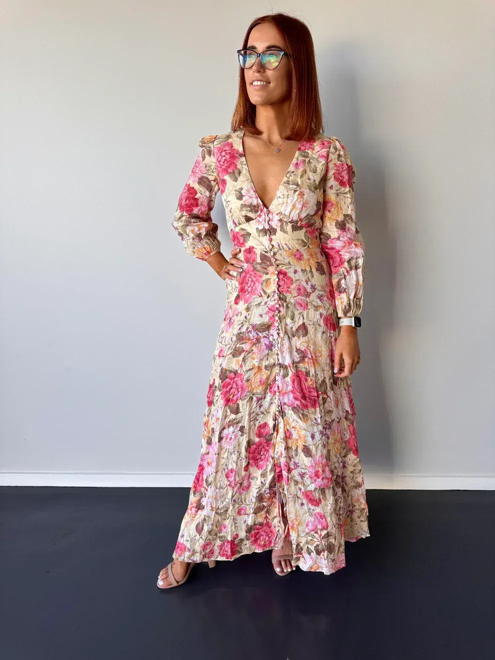 Zimmermann Honour Plunge Long Dress Multi Floral Size 1 / AU 10 - Image 1