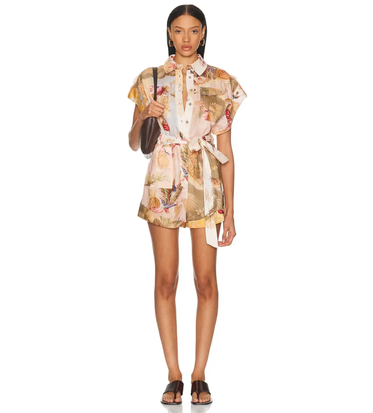 Zimmerman The Ascension Cuffed Playsuit in Spliced Size 2/Au 12  - Image 1