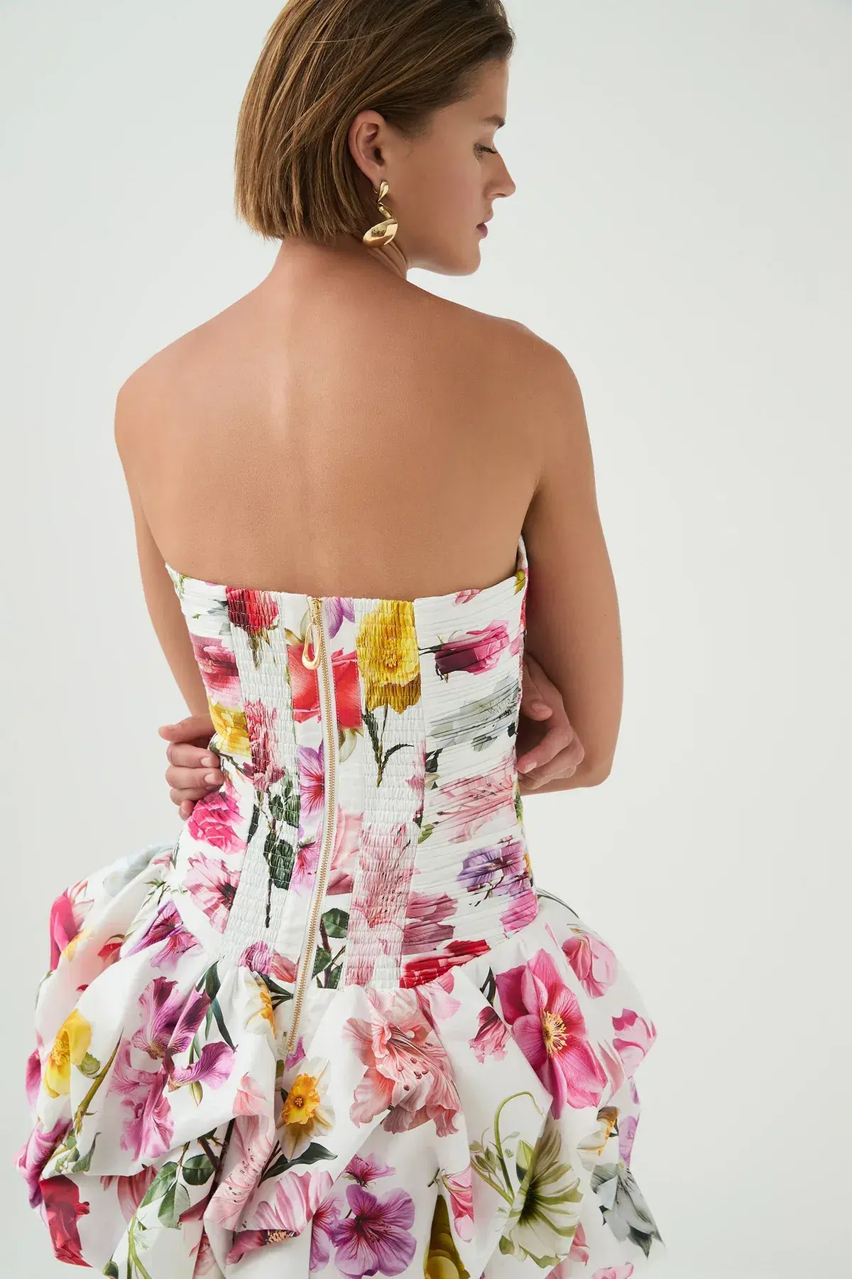 Aje Violette Bubble Hem Mini Dress Floral Size 8 - Image 3