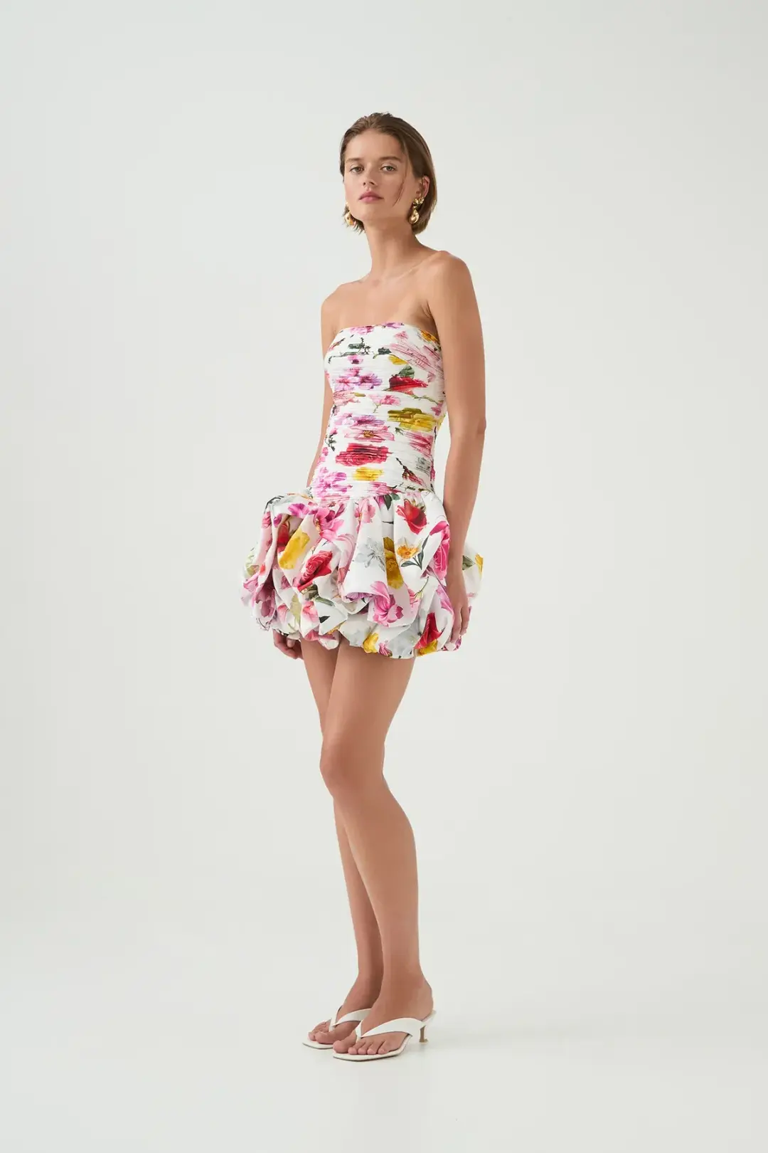 Aje Violette Bubble Hem Mini Dress Floral Size 8 for rent on The Volte - main image