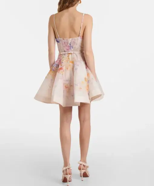 Zimmermann The Crush Twist Front Mini Dress in Multi Floral Size 1/Au 10  - Image 5