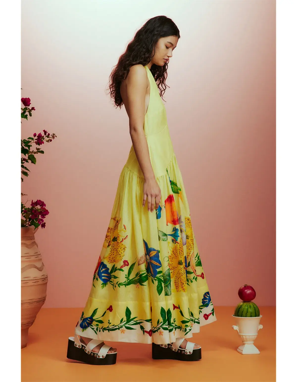 Alémais Dahlia Halter Gown Yellow Size 10 - Image 2