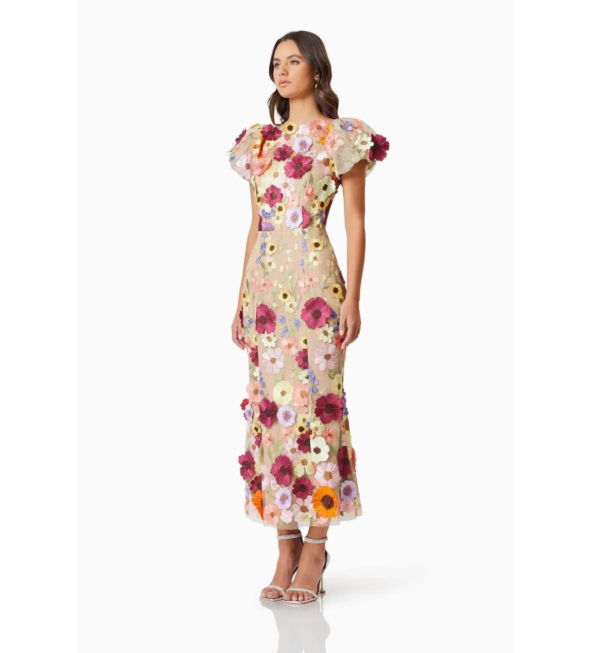Elliatt Astraea 3D Lace Maxi Dress Pink Size S AU 8 - Image 2