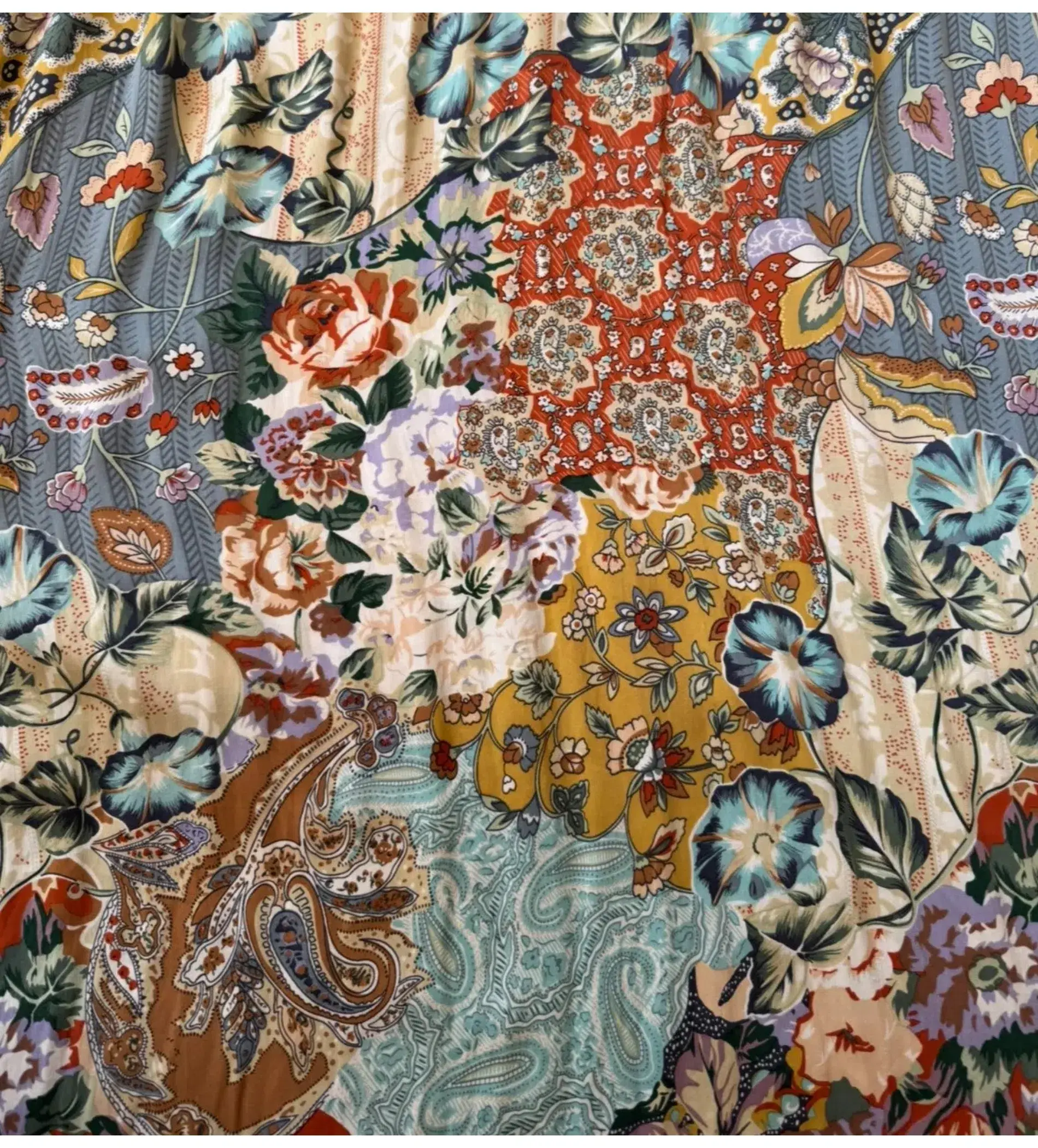 Marnie Skillings Bohemian Silk Maxi Dress Multi Floral Size S AU 8 - Image 4