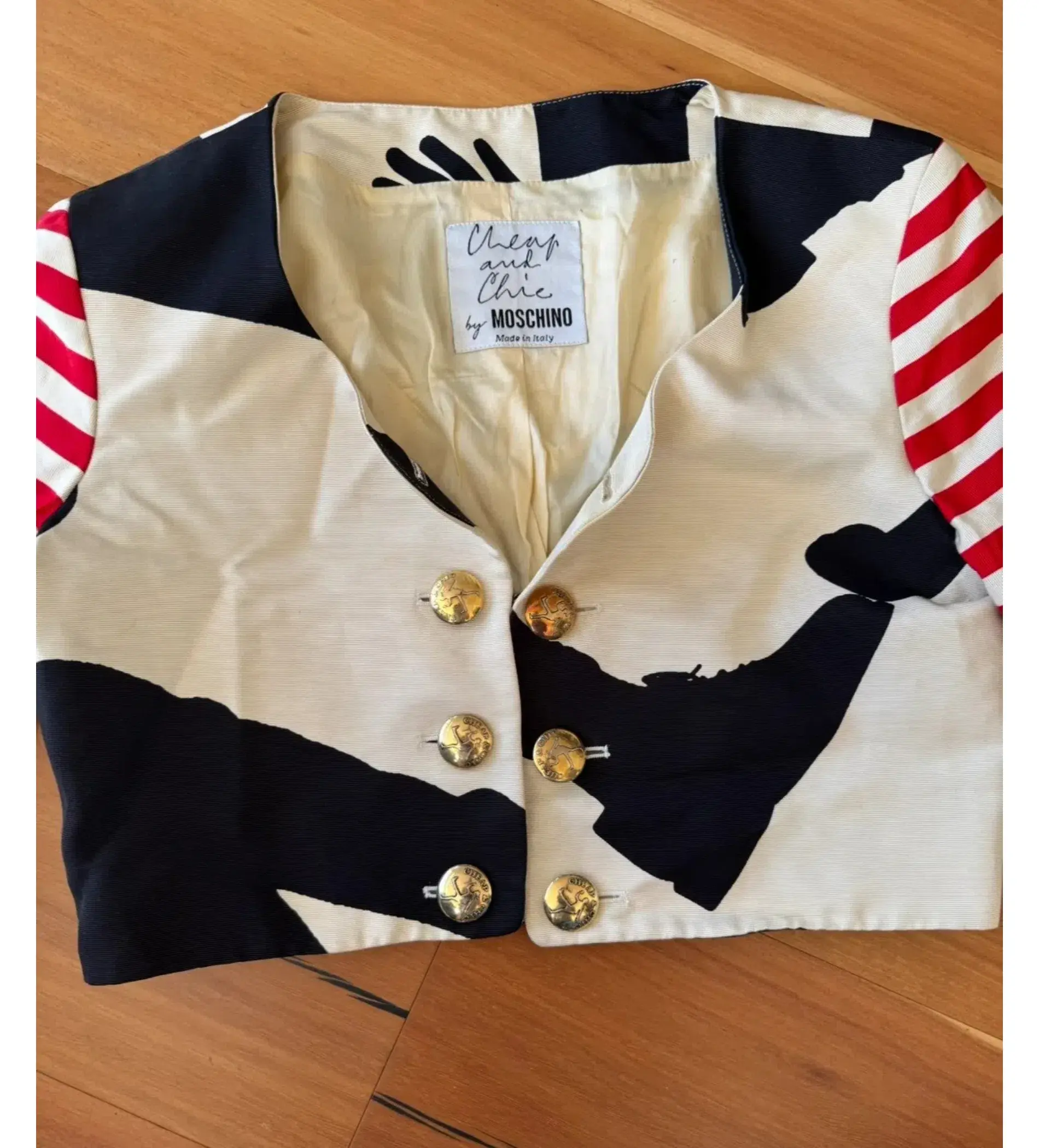 Moschino Cheap and Chic Cropped Blazer Shadow Dancer Size AU 8 - Image 3