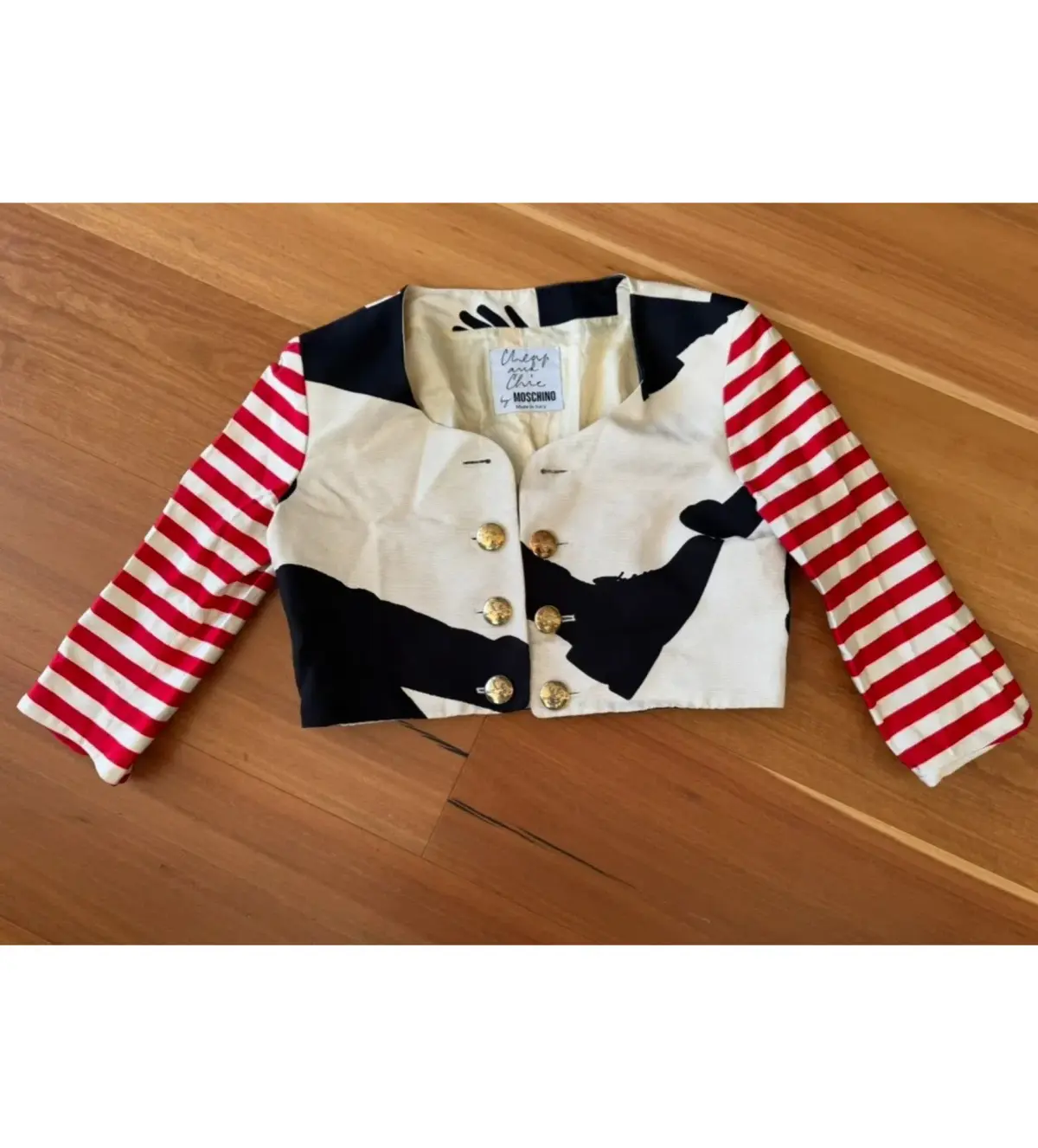 Moschino Cheap and Chic Cropped Blazer Shadow Dancer Size AU 8 - Image 2