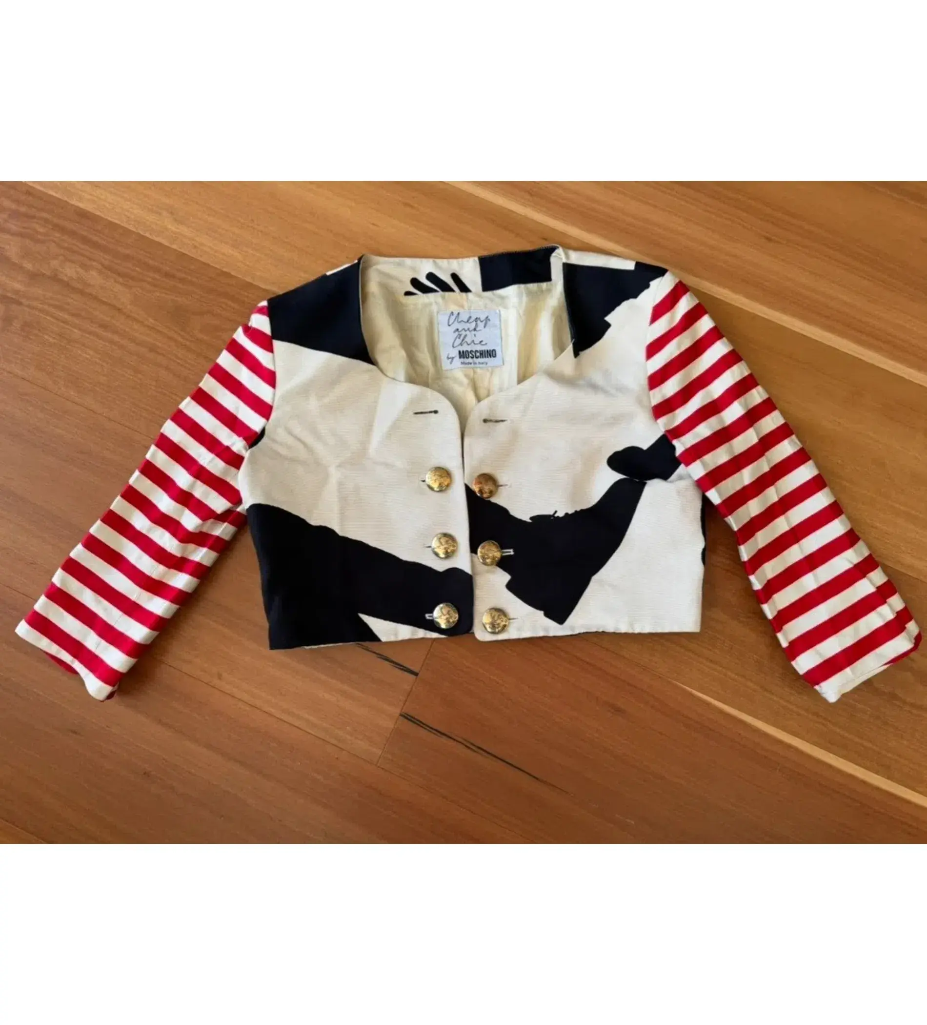 Moschino Cheap and Chic Cropped Blazer Shadow Dancer Size AU 8 - Image 2