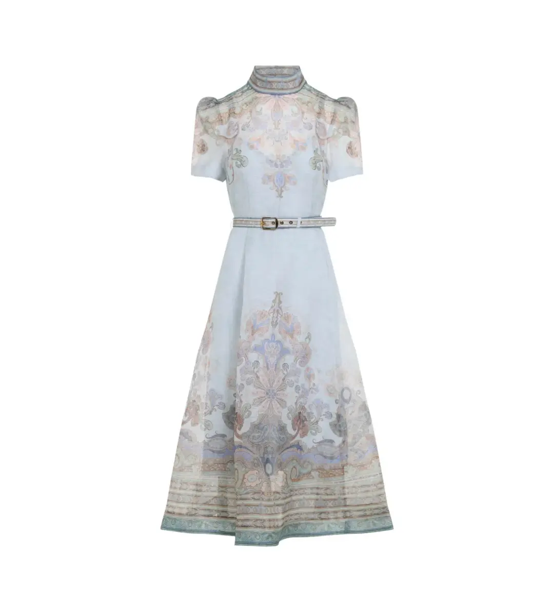 Zimmermann Eden Belted Midi Dress Blue Paisley Size 3 AU 14 for rent on The Volte - main image